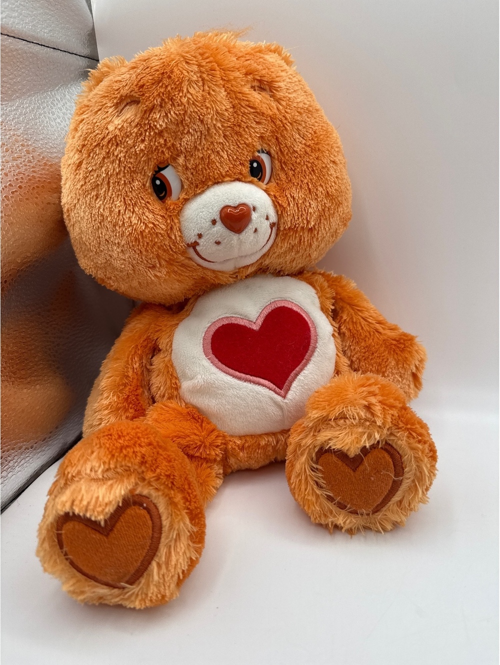 Vintage 2006 Care Bears Tenderheart Bear Plush Stuffed Animal Orange Heart 2006